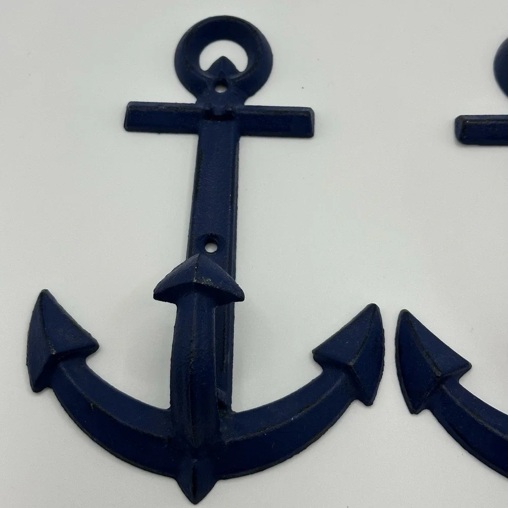 Metal Anchor Wall Art Decor . Nautical Ships Theme Anchors Set Of 2 Wall Mounted